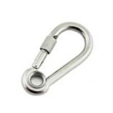 Snap Hook with threaded bush of safety stop and round thimble eye